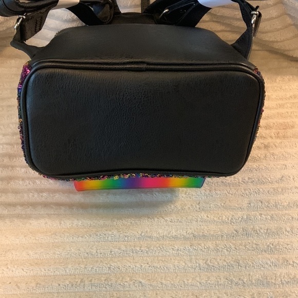 DISNEY Parks Loungefly Sequin Mickey Mouse Ears Rainbow Pride Mini Backpack New - Picture 6 of 8